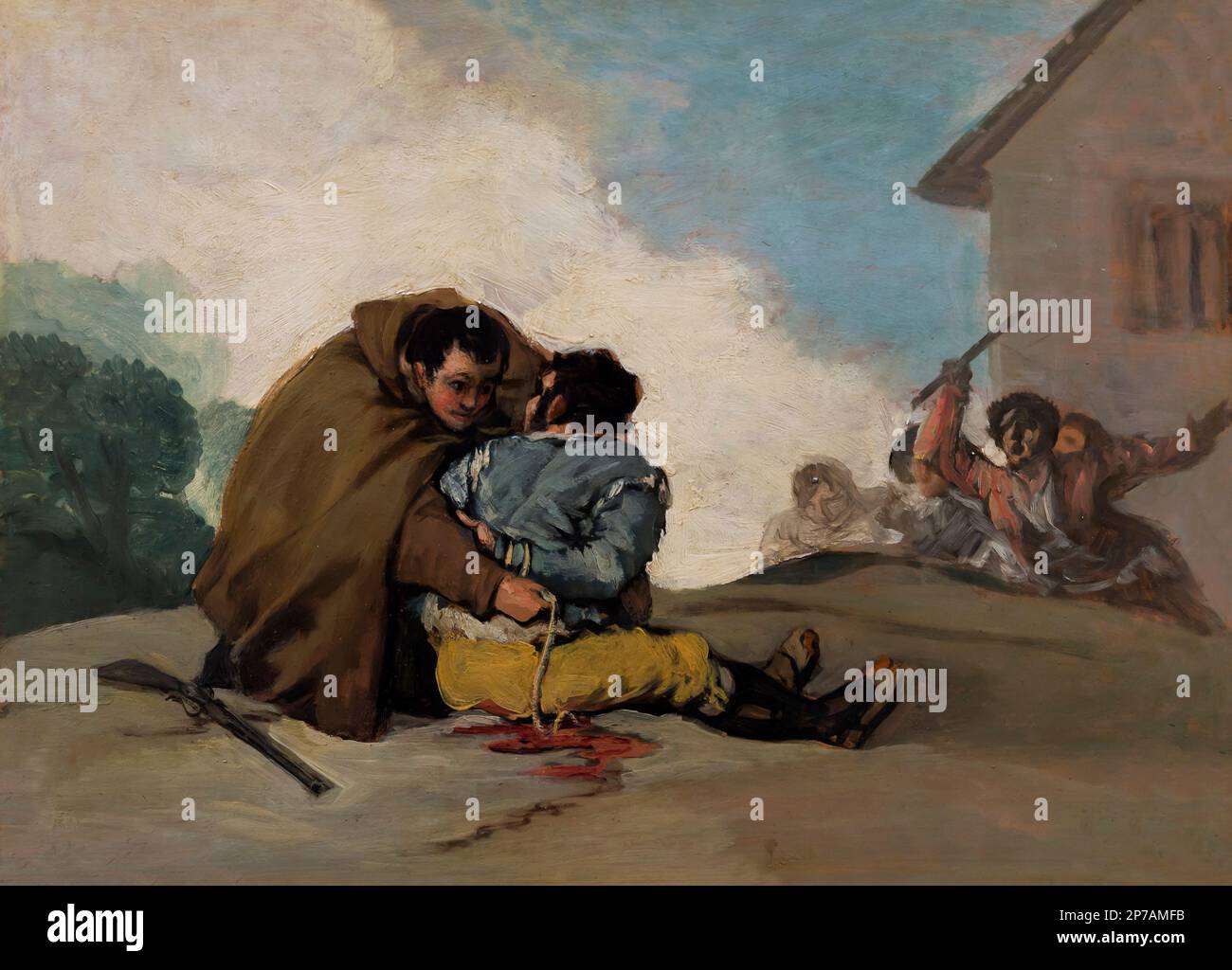 Frate Pedro si lega El Maragato con una corda, Francisco Goya, circa 1806, Art Institute of Chicago, Chicago, Illinois, USA, America del nord, Foto Stock
