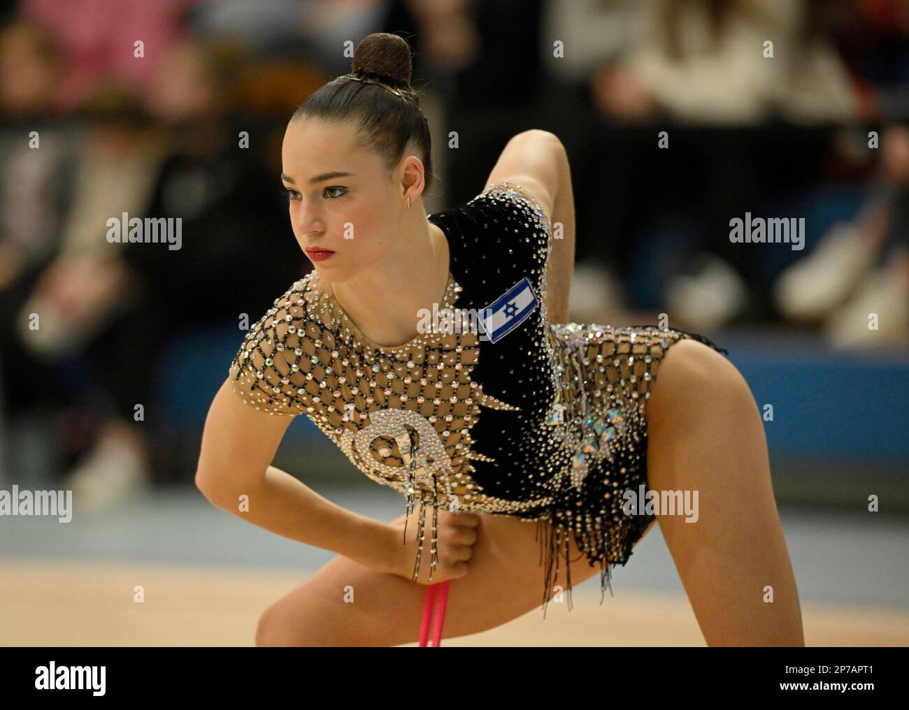 ADI Asya Katz ISR club, Ginnastica ritmica RSG, Gymnastik International 2023, Schmiden vicino Fellbach, Baden-Wuerttemberg, Germania Foto Stock