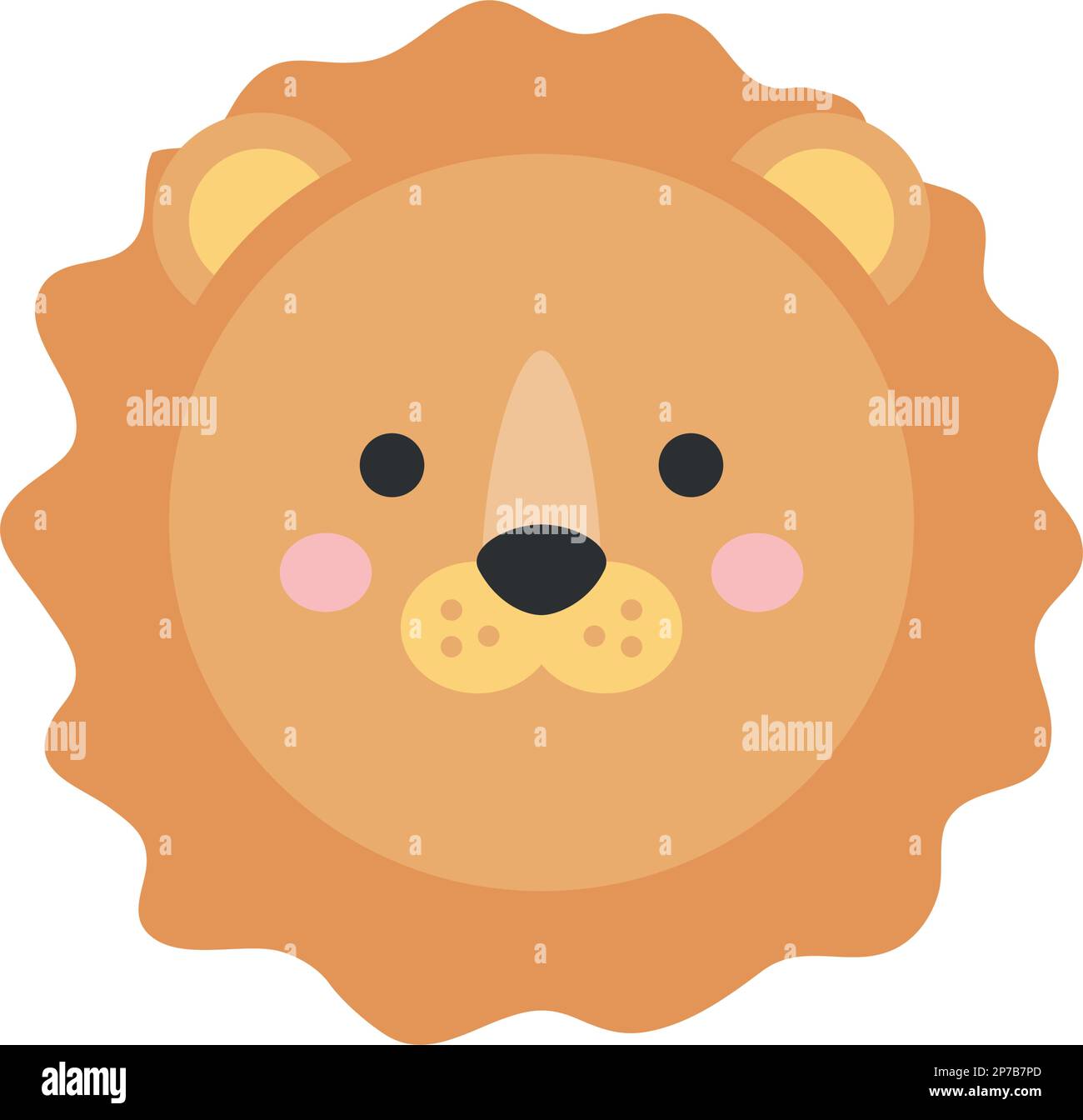 Segno zodiacale Leo carino illustrazione vettoriale rotonda Illustrazione Vettoriale