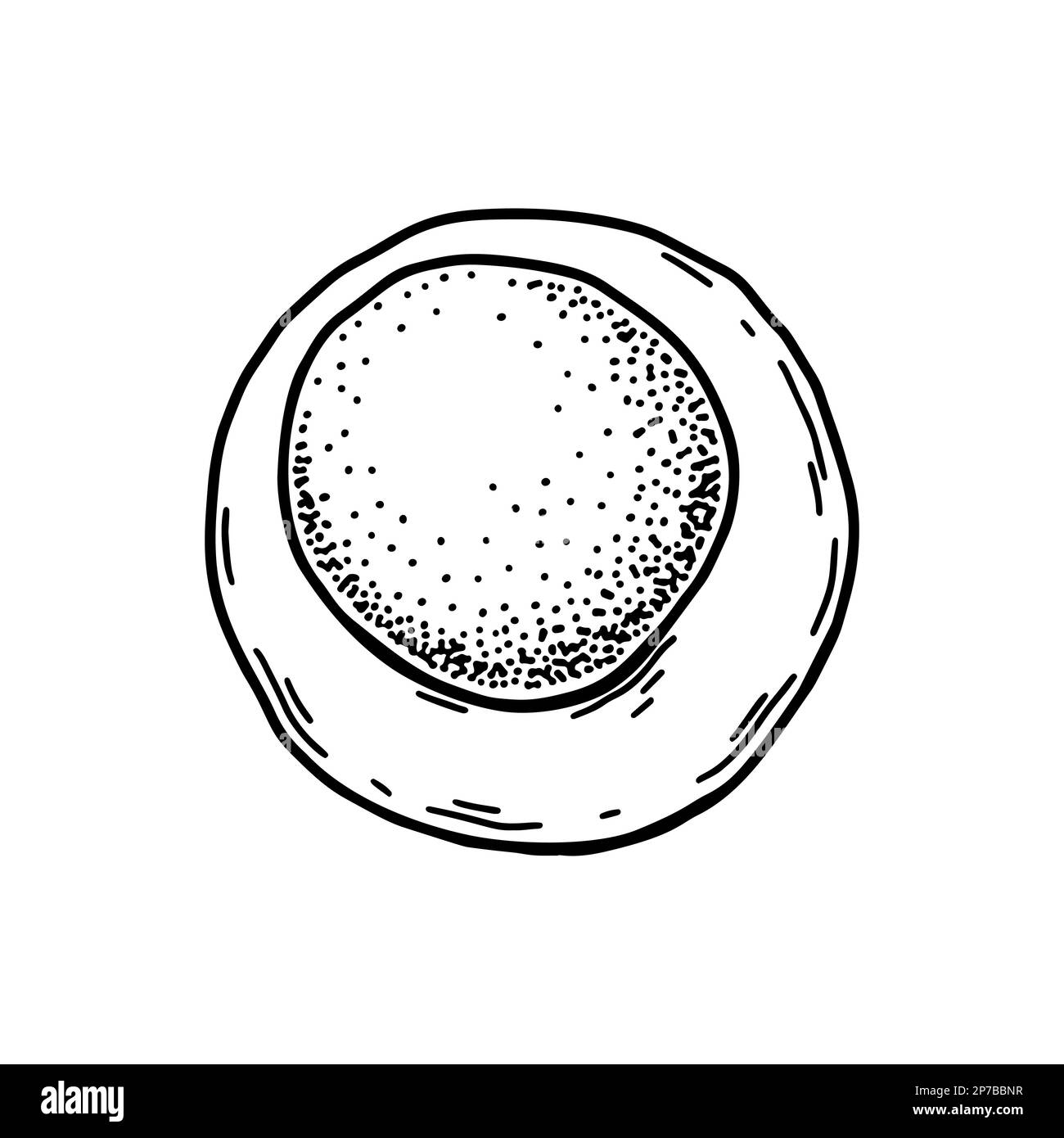 Cellule staminali del sangue linfoidi isolate su sfondo bianco. Illustrazione vettoriale per microbiologia scientifica disegnata a mano in stile schizzo Illustrazione Vettoriale