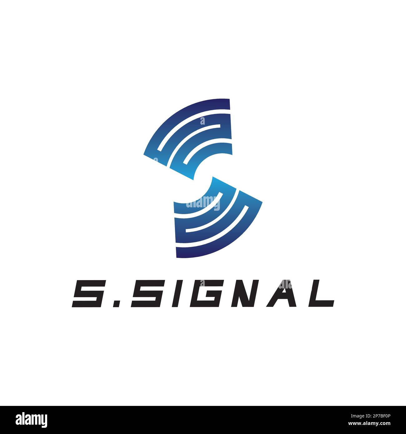 Lettera S per il design del logo di connessione wi-fi Signal su sfondo bianco Illustrazione Vettoriale