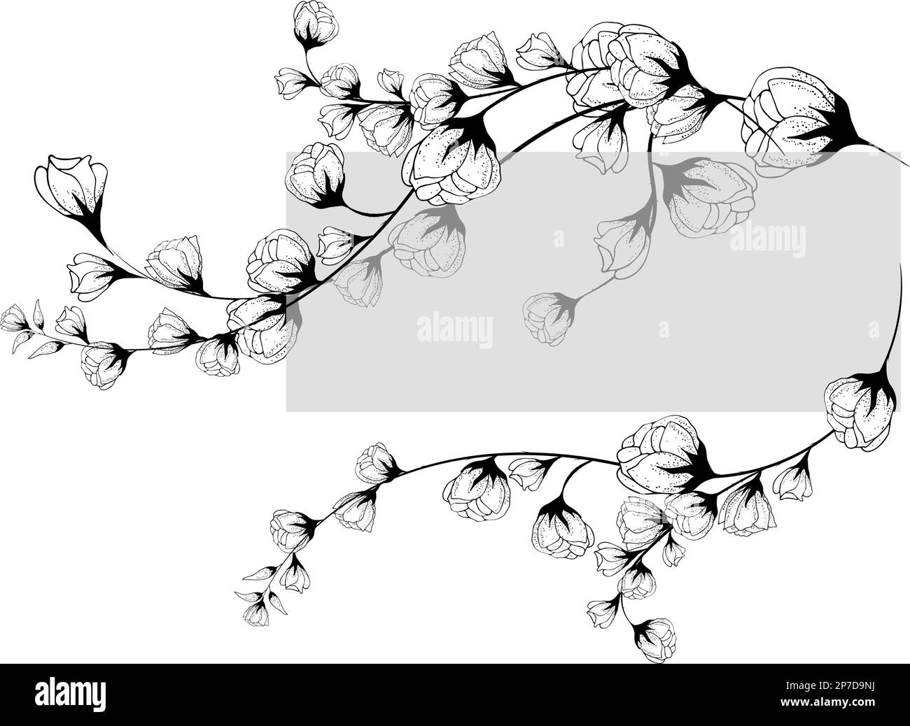 Fondo floreale, composizione floreale, fondo floreale con fiori teneri e rami di germogli. Disegno a mano. Per decorazioni stilizzate, inviti Illustrazione Vettoriale Fondo floreale, composizione floreale, fondo floreale con fiori teneri e rami di germogli. Disegno a mano. Per decorazioni stilizzate, inviti Illustrazione Vettoriale
