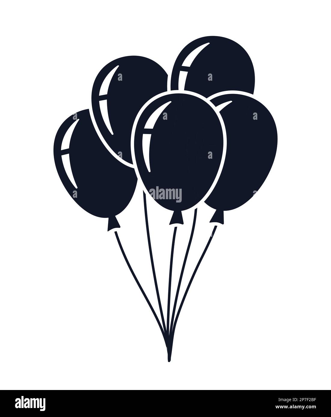 Partito decorazione palloncini simbolo di volo mazzo di palloncini icona illustrazione vettore Illustrazione Vettoriale