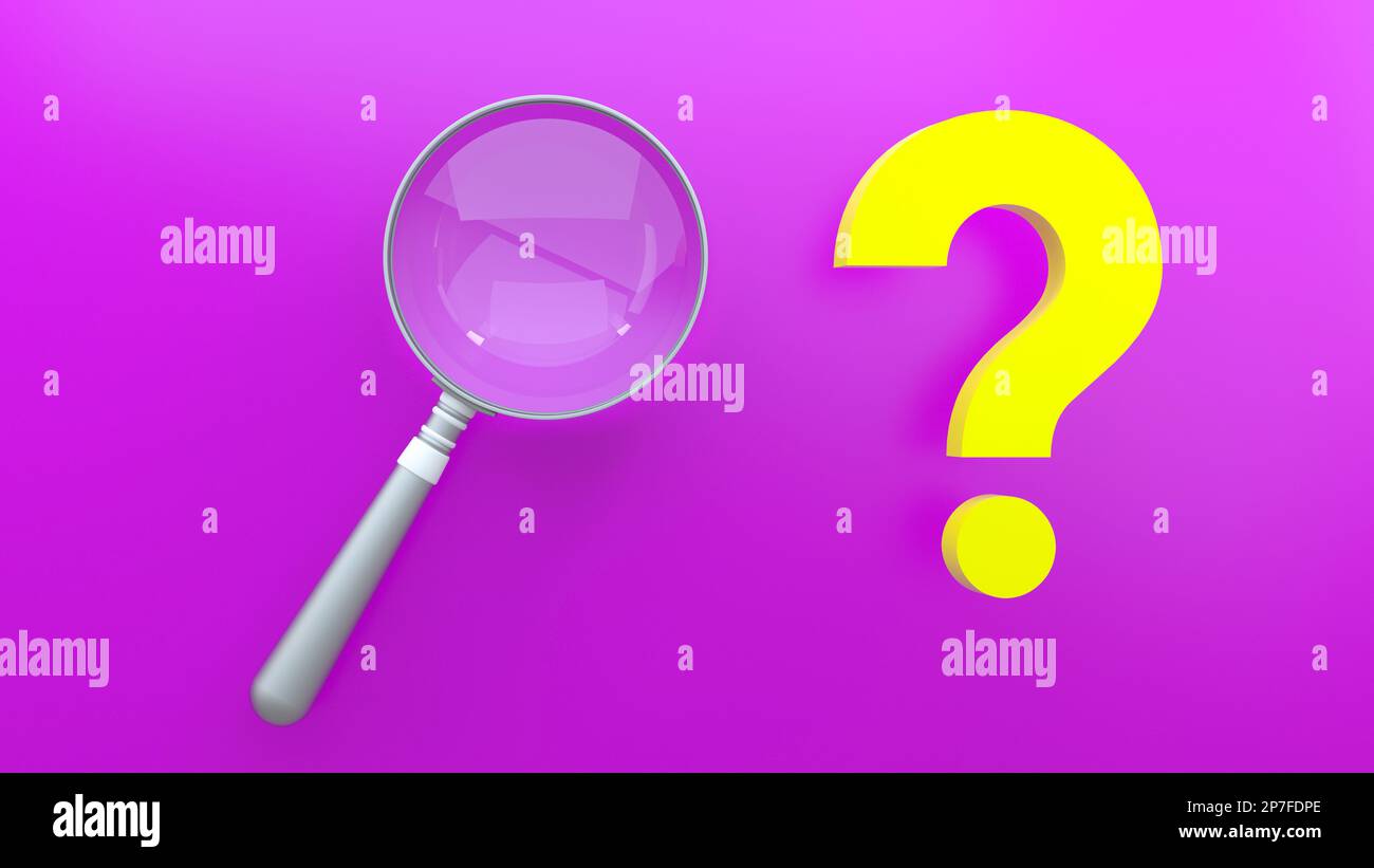 punto interrogativo e concetto di ricerca Foto Stock