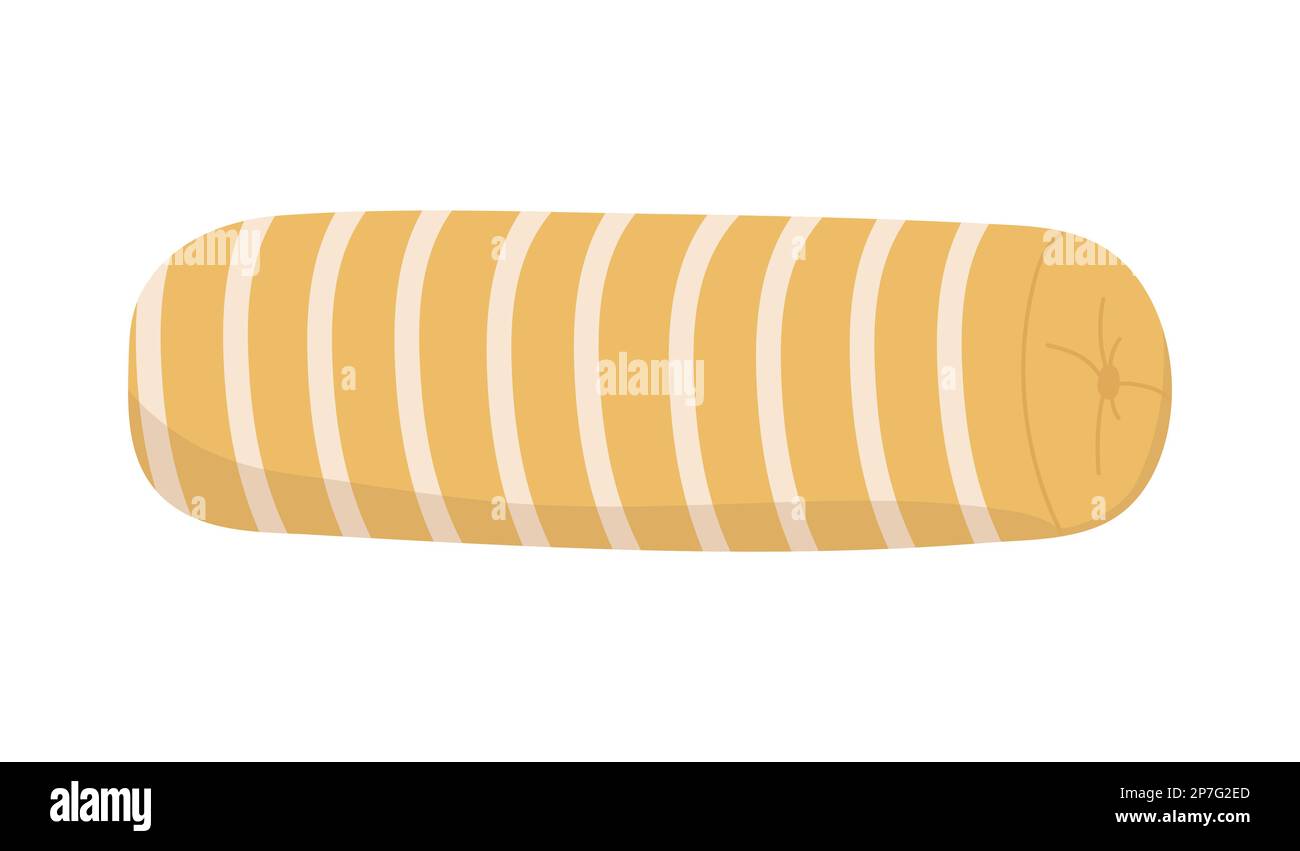 Lungo cuscino decorativo. Soffice cuscino da camera da letto, soffice cuscino da letto vettoriale Illustrazione Vettoriale