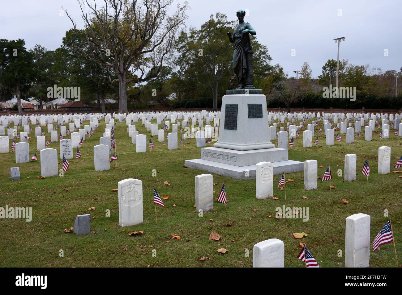 Cimitero nazionale di New Bern situato a New Bern, North Carolina. Foto Stock