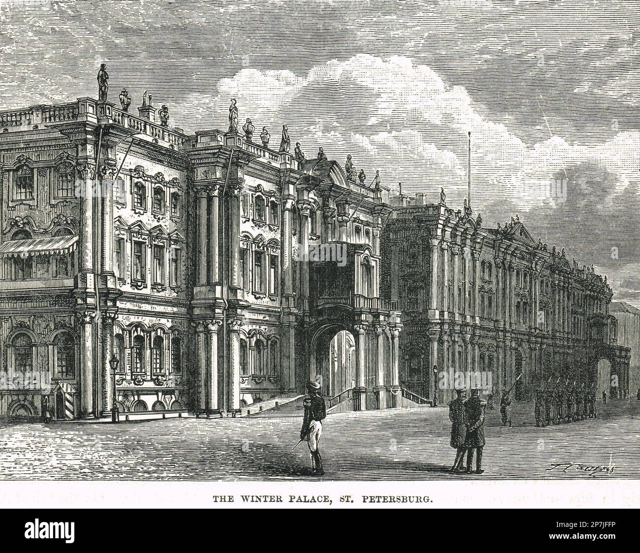 Il palazzo d'inverno, San Pietroburgo, Russia nel 19th ° secolo Foto Stock
