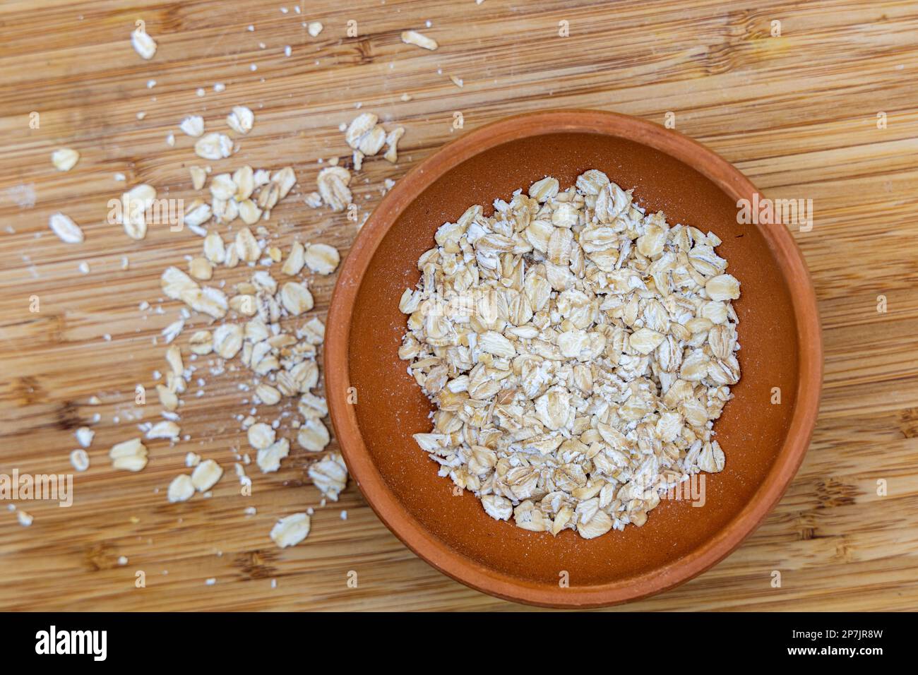 Avena - grano di cereale alto in avena rotolata della proteina Foto Stock