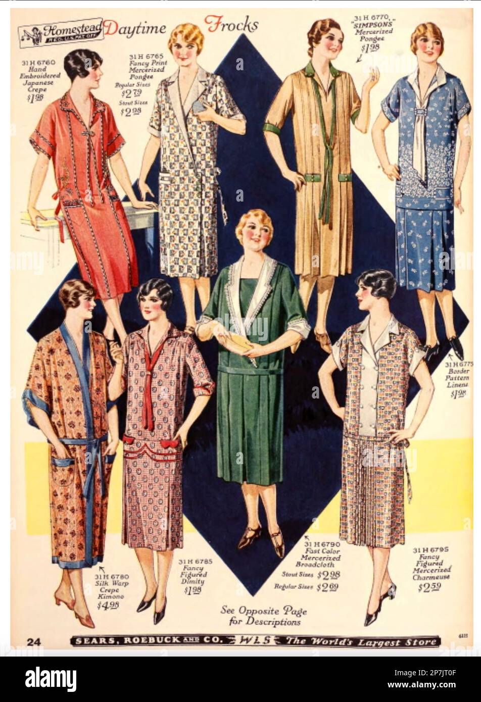 CATALOGO moda SEARS ROEBUCK 1927 per camici diurni Foto Stock