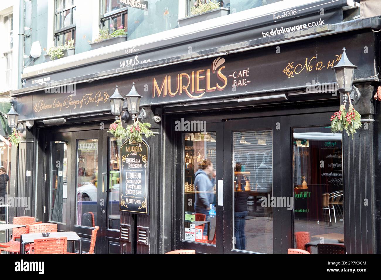 Muriels cafe bar gin bar Church Lane Belfast Irlanda del Nord Regno Unito Foto Stock