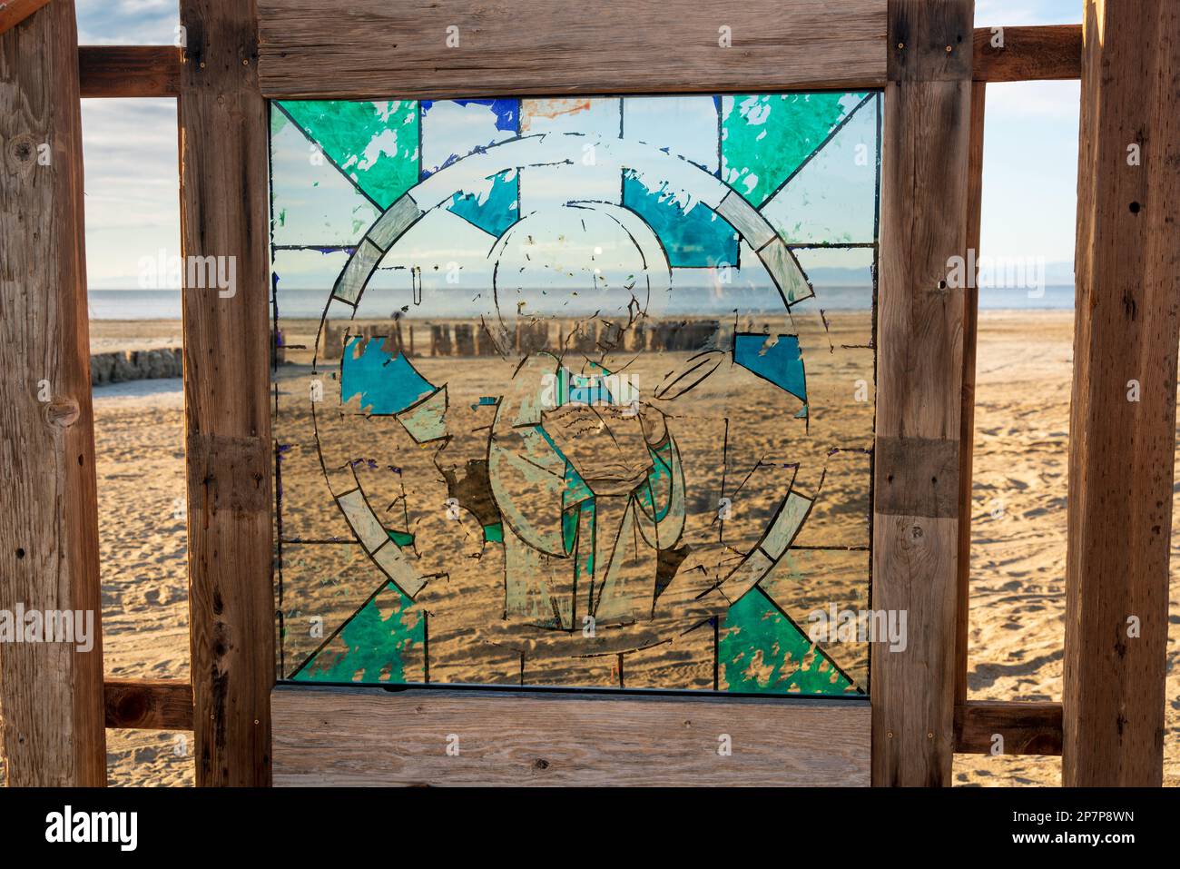 Salton Sea Works of Art in un giorno estivo soleggiato Foto Stock