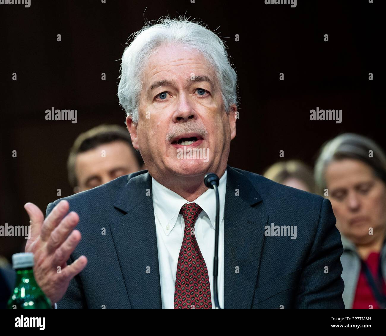 Washington, Stati Uniti. 08th Mar, 2023. William Burns, direttore della Central Intelligence Agency (CIA), intervenendo a un'audizione del Senato Intelligence Committee presso il Campidoglio degli Stati Uniti. Credit: SOPA Images Limited/Alamy Live News Foto Stock