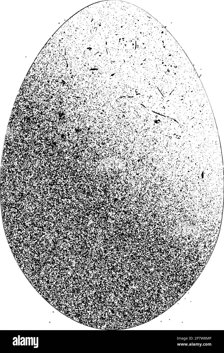 Grunge tono duo forma di uovo di Pasqua. Illustrazione vettoriale. Isolato. Weathered distress Pasqua vacanza simbolo. Elemento di design artistico per stampa, modello Illustrazione Vettoriale