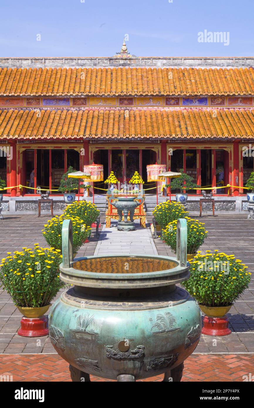 Vietnam, Hue, Cittadella, Città Imperiale, Palazzo di Hoa Thai Foto Stock