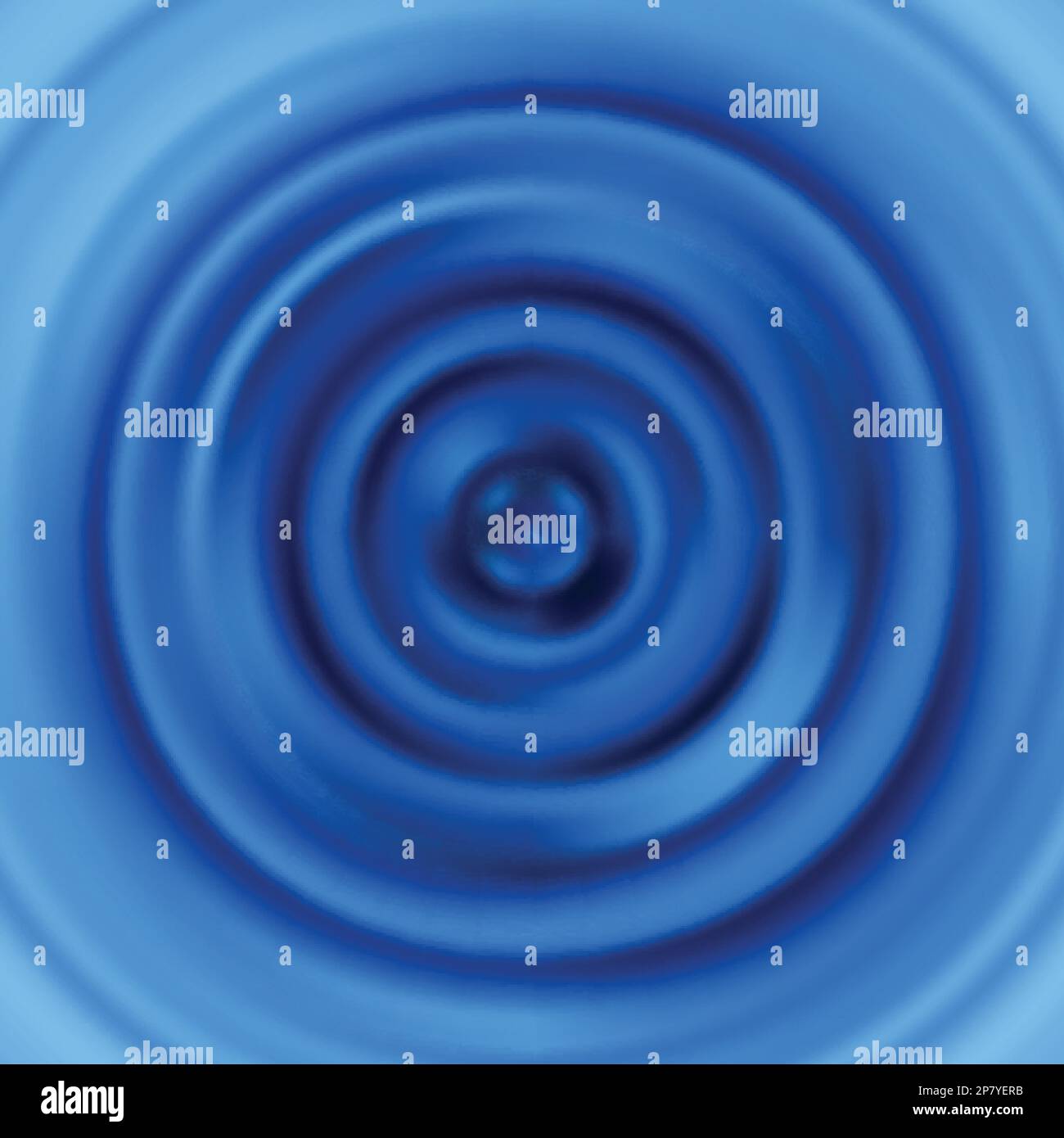 Increspature. Vibrazioni circolari. Onde d'acqua ondulate blu. Pattern vettoriale con cerchi concentrici a impulsi Illustrazione Vettoriale