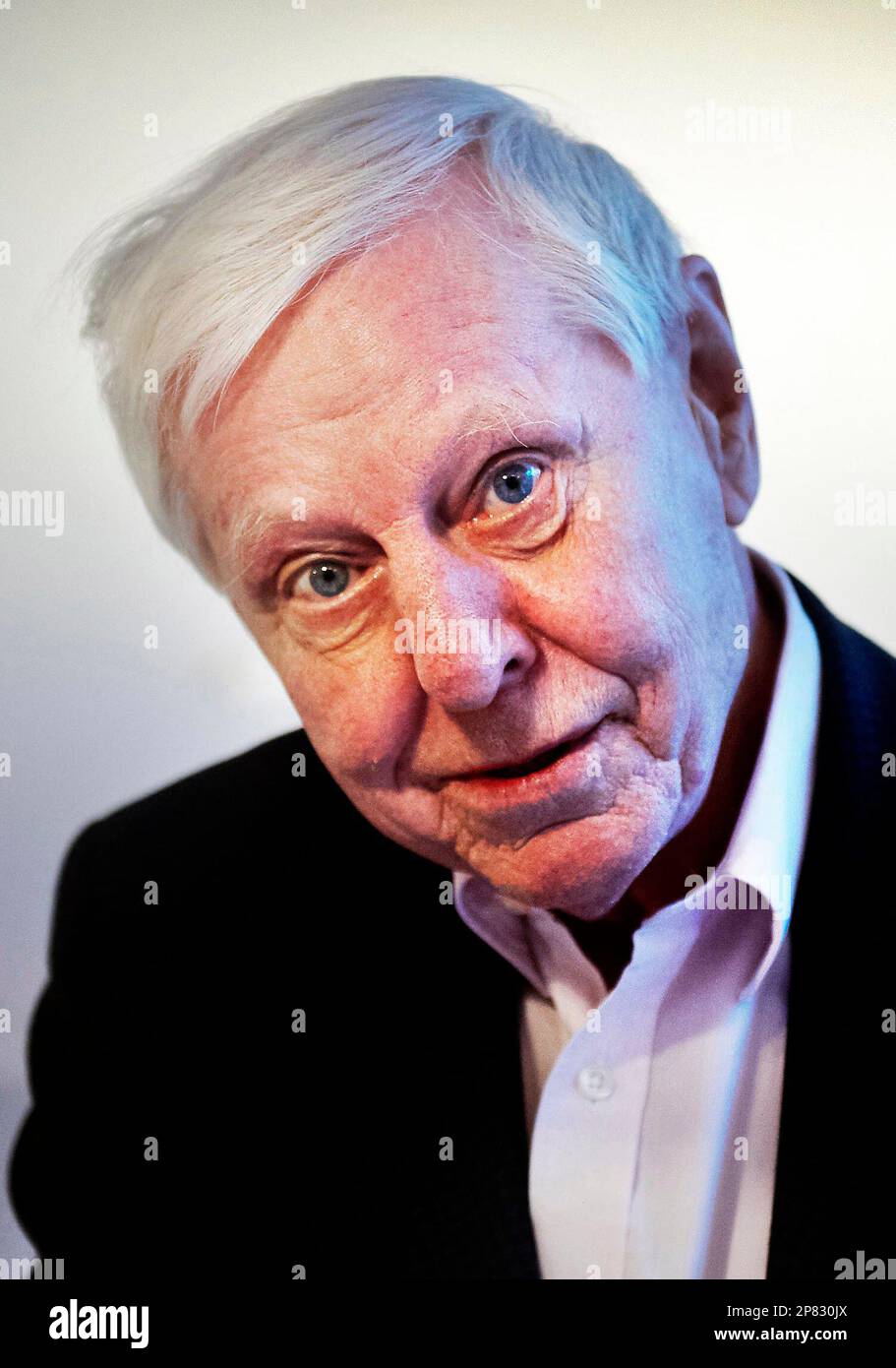 FILE - In this 2008 file photo, German writer Hans Magnus Enzensberger is seen during a visit to the offices of his Danish publisher in Copenhagen. German writer Hans Magnus Enzensberger has been awarded Denmark's 2010 Sonning Prize, which honors work that benefits European culture. (AP Photo/Jens Dige, Polfoto) ** DENMARK OUT ** Foto Stock
