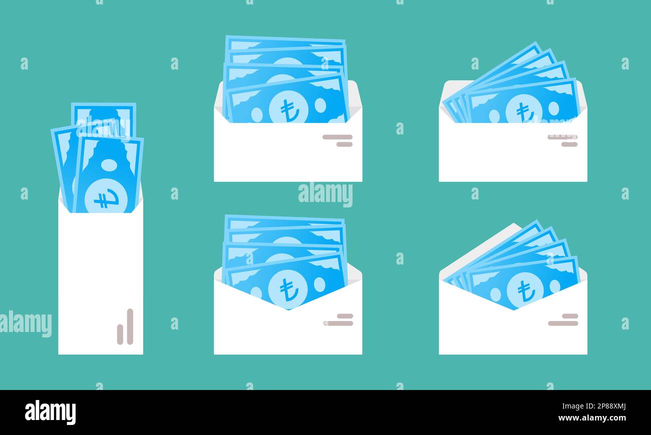 Lira Turca denaro in busta Illustrazione Vettoriale