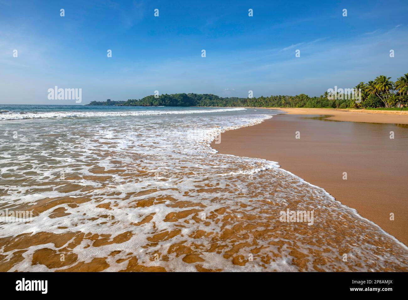 Sri Lanka, Provincia meridionale, Sud, Süd, Sud, Spiaggia di Talalla, océan, Ozean, oceano, plage, Strand, spiaggia, bateau de pêche, Fischerboot, barca da pesca, p Foto Stock