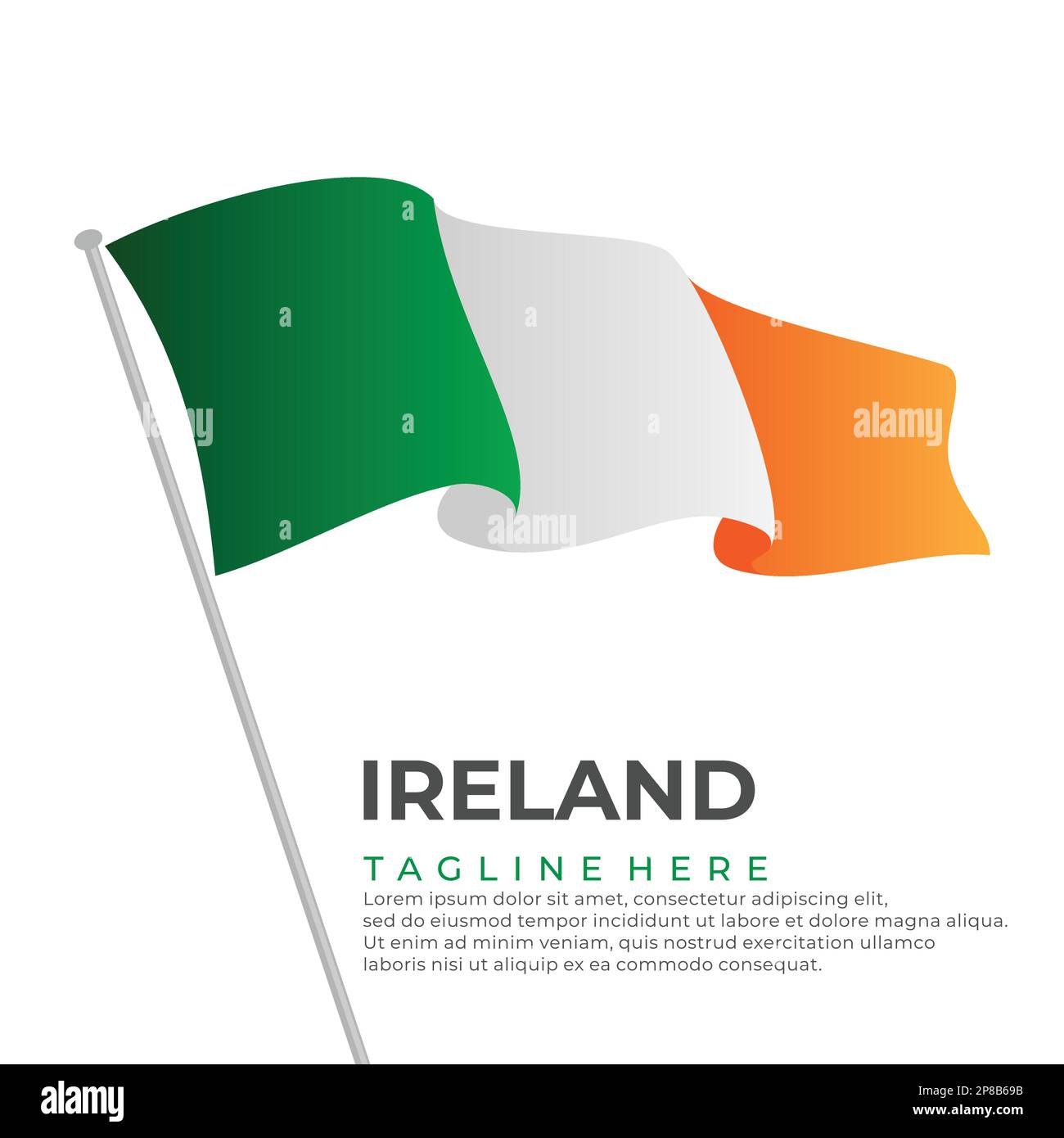 Modello vettore Irlanda bandiera design moderno. Illustrazione vettoriale Illustrazione Vettoriale