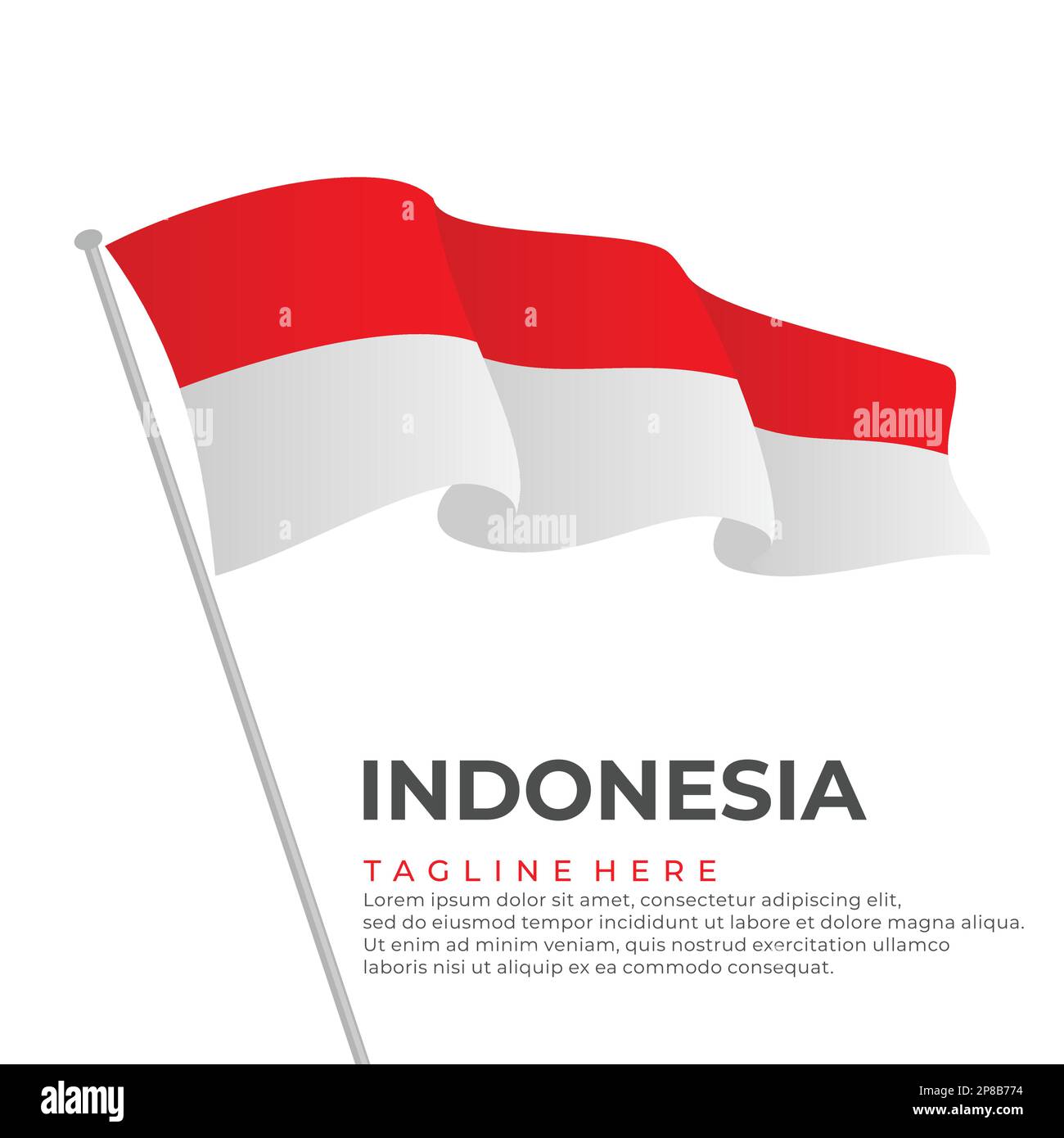 Modello vettore Indonesia bandiera design moderno. Illustrazione vettoriale Illustrazione Vettoriale