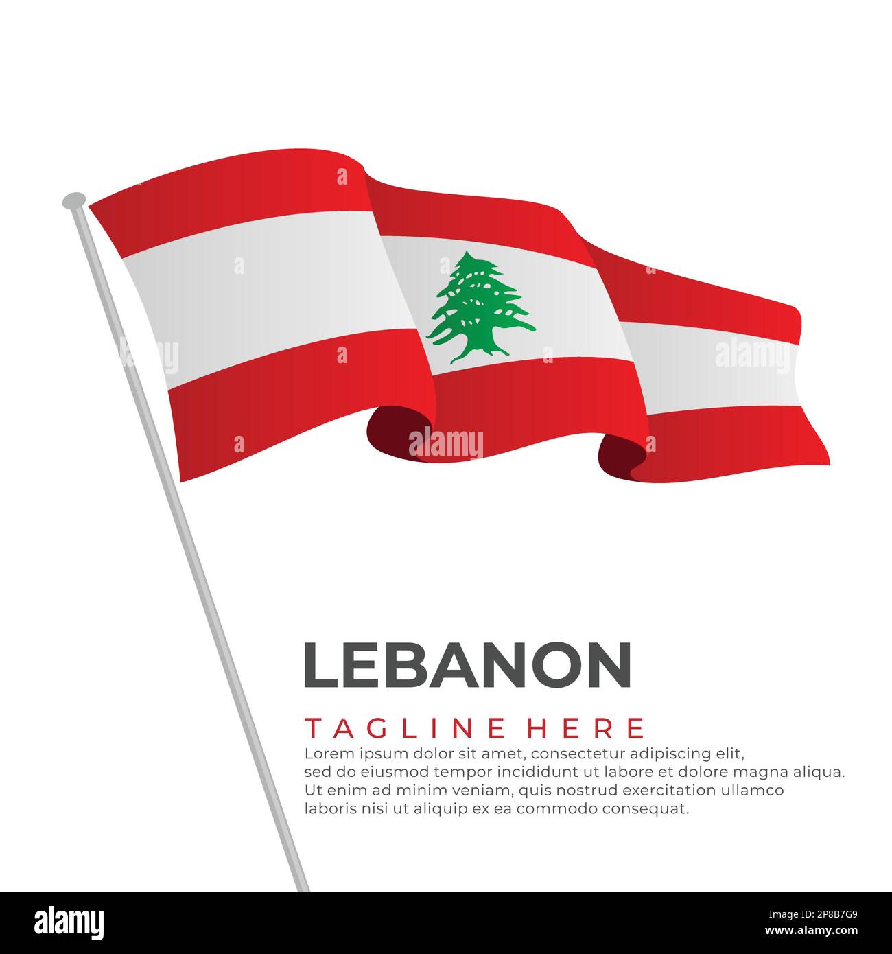 Modello vettore bandiera Libano design moderno. Illustrazione vettoriale Illustrazione Vettoriale