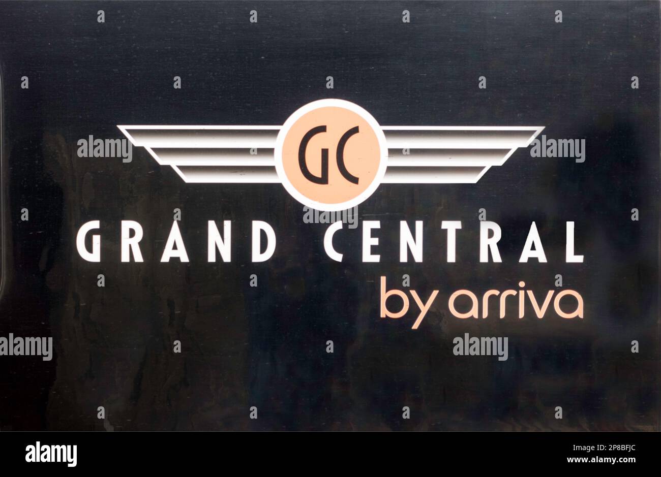 Logo della compagnia ferroviaria Grand Central, Inghilterra, Regno Unito Foto Stock