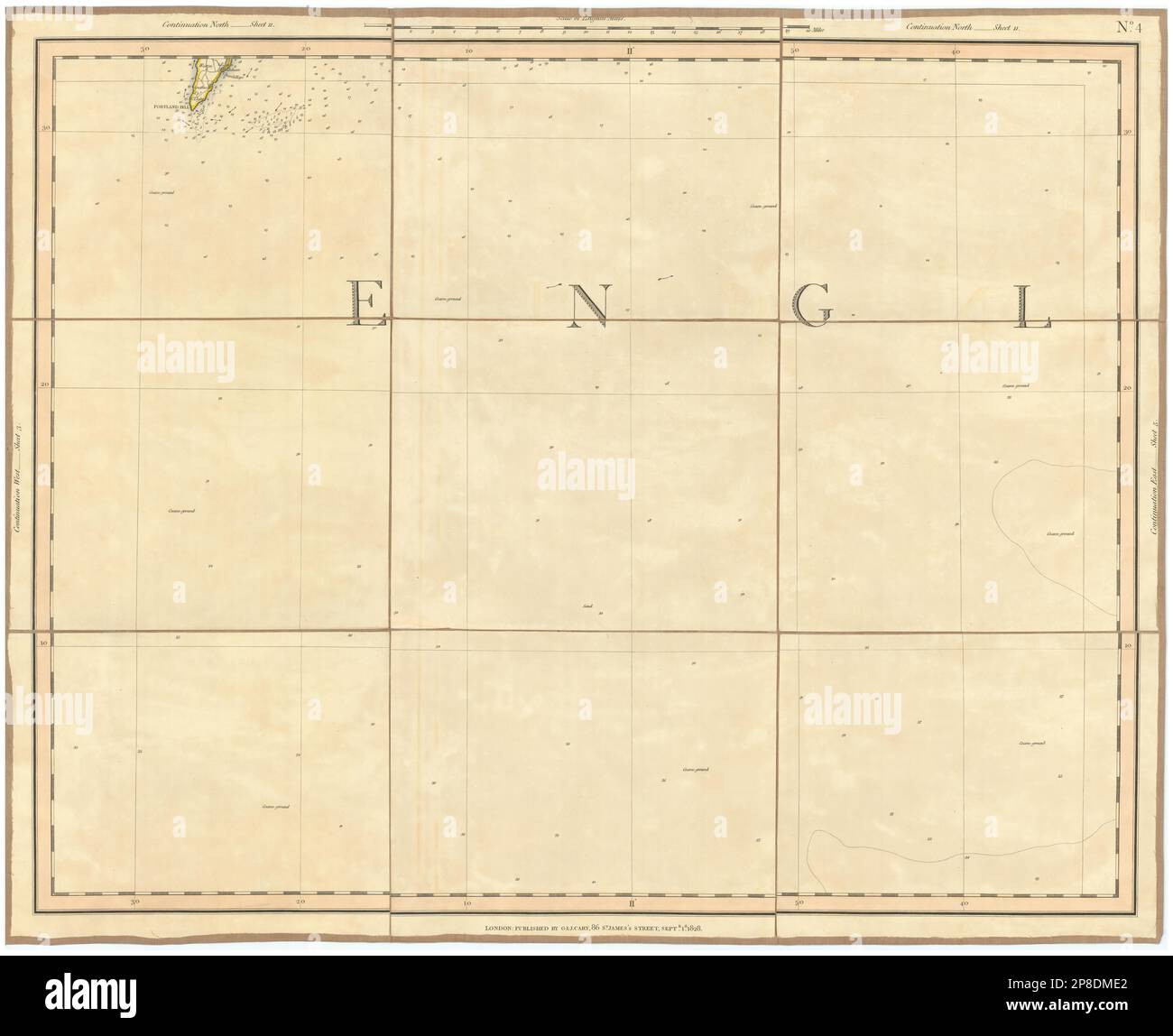 PORTLAND BILL & THE SHAMBLES, DORSET. Canale Inglese. CARY 1832 vecchia mappa Foto Stock