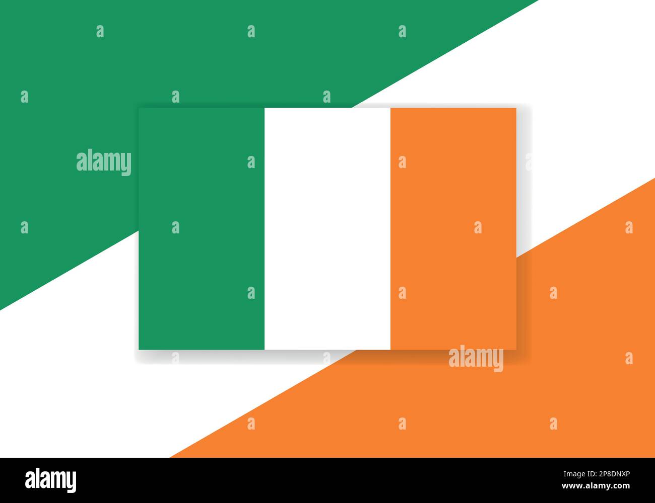 Bandiera Vector Ireland. Disegno della bandiera del paese. Flag vettore piatto. Illustrazione Vettoriale