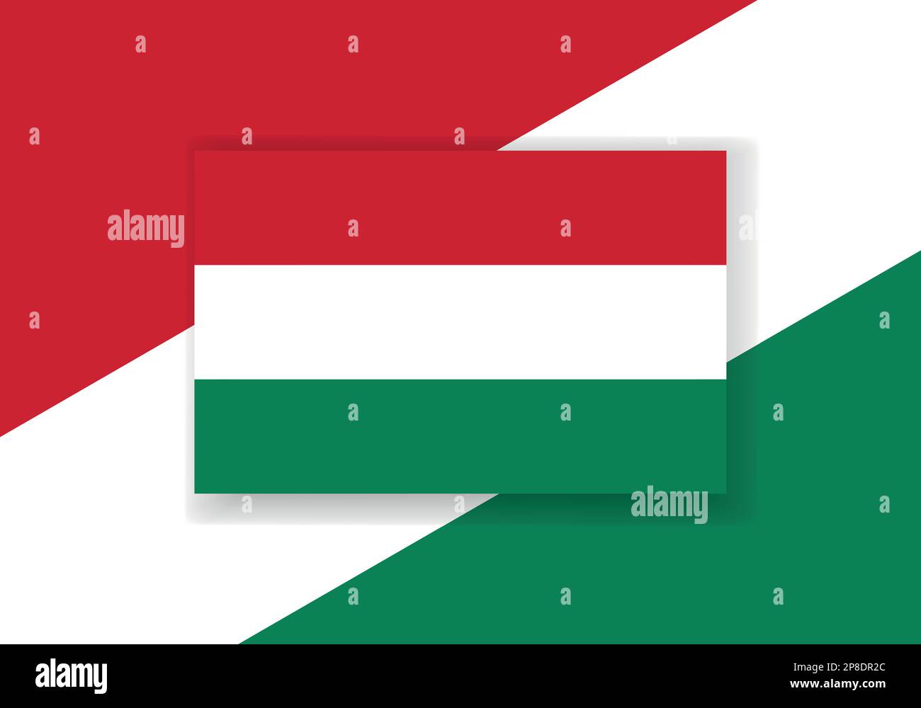 Bandiera del vettore Ungheria. Disegno della bandiera del paese. Flag vettore piatto. Illustrazione Vettoriale