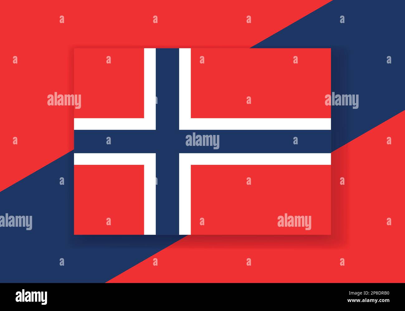 Bandiera Norvegia vettore. Disegno della bandiera del paese. Flag vettore piatto. Illustrazione Vettoriale