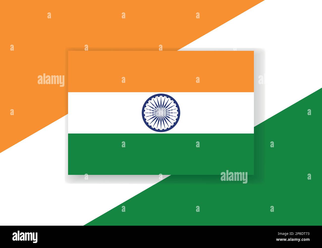 Bandiera del vettore India. Disegno della bandiera del paese. Flag vettore piatto. Illustrazione Vettoriale