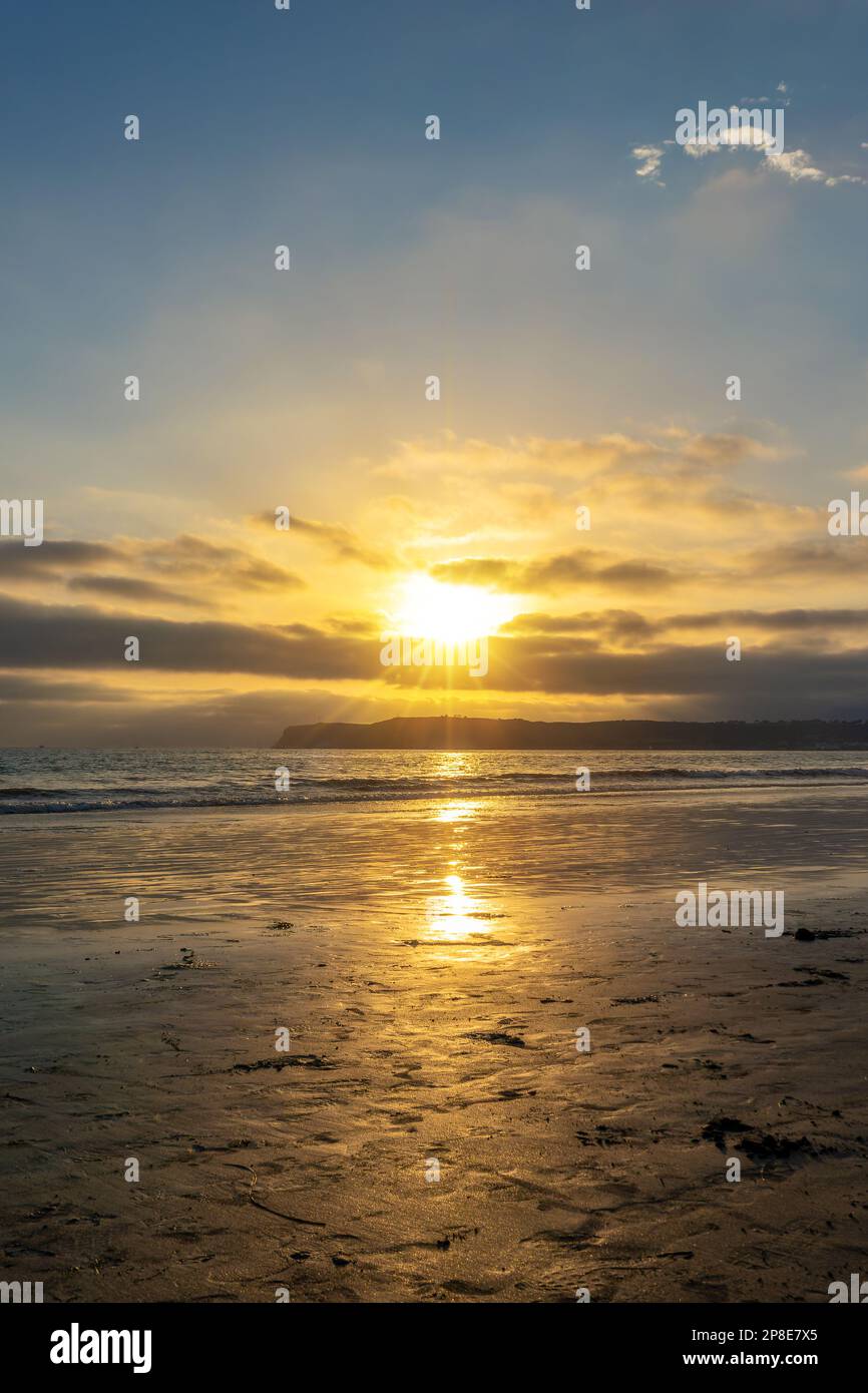 Tramonto sulla spiaggia di Coronado, San Diego, California Foto Stock