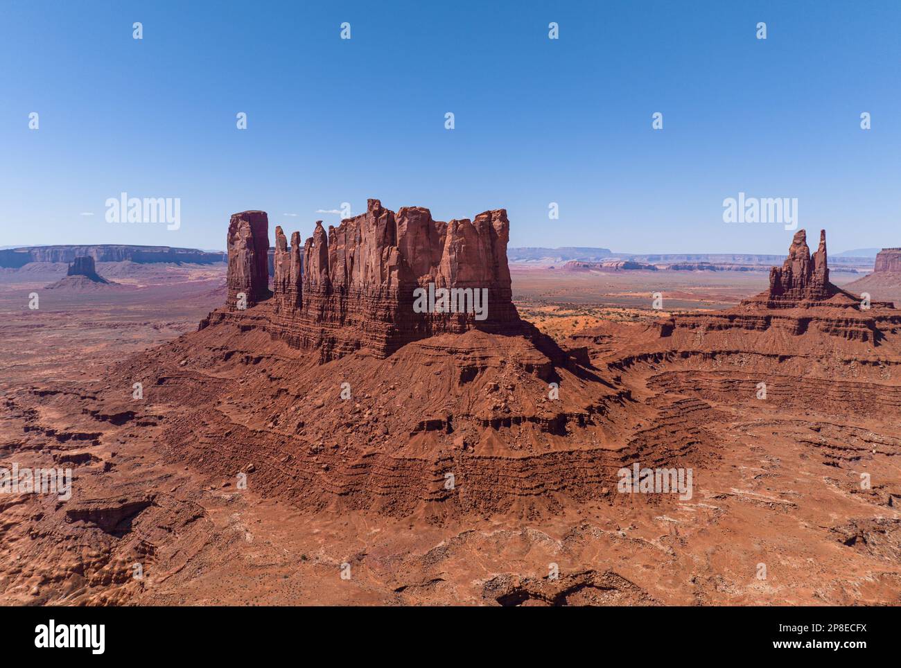 Veduta aerea della formazione rocciosa Camel Butte nella valle del Monumento. Foto Stock