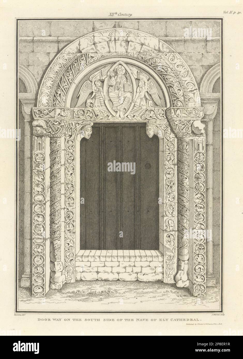 Porta, sul lato sud della navata centrale della Cattedrale di Ely. LYSONS 1810 vecchia stampa Foto Stock Porta, sul lato sud della navata centrale della Cattedrale di Ely. LYSONS 1810 vecchia stampa Foto Stock