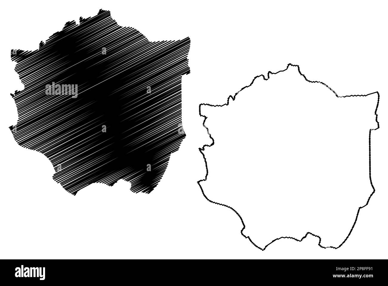 Exeter City e il distretto non metropolitano (Regno Unito di Gran Bretagna e Irlanda del Nord, contea cerimoniale Devon o Devonshire, Inghilterra) mappa v Illustrazione Vettoriale