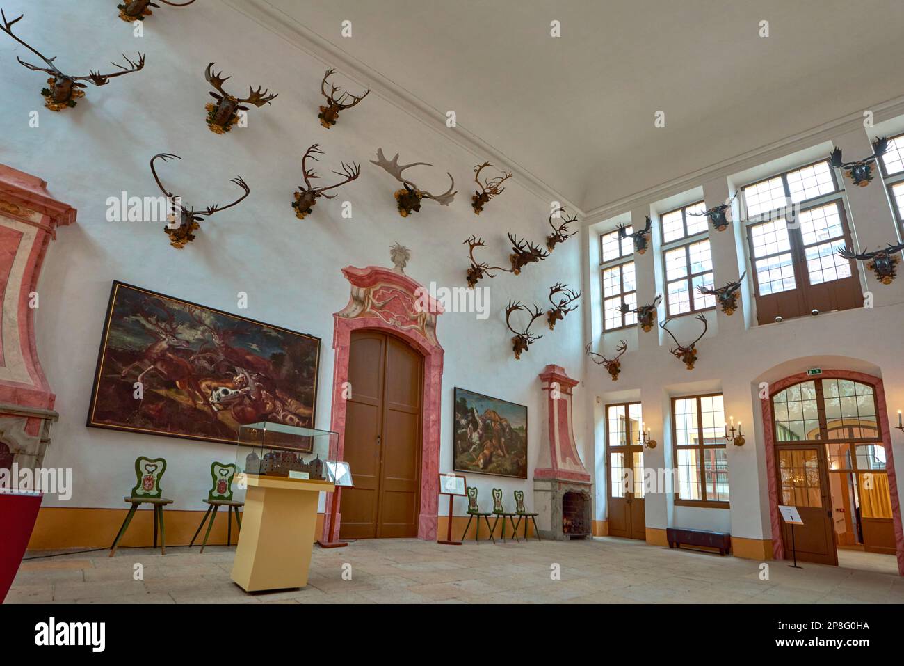 Abbagliante interno del castello di Moritzburg. Sassonia, Germania Foto Stock