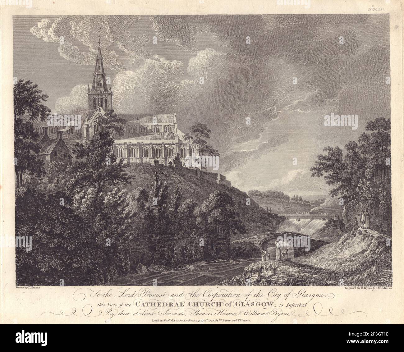 La Chiesa Cattedrale di Glasgow, Scozia. GROSE 1779 vecchia stampa antica Foto Stock