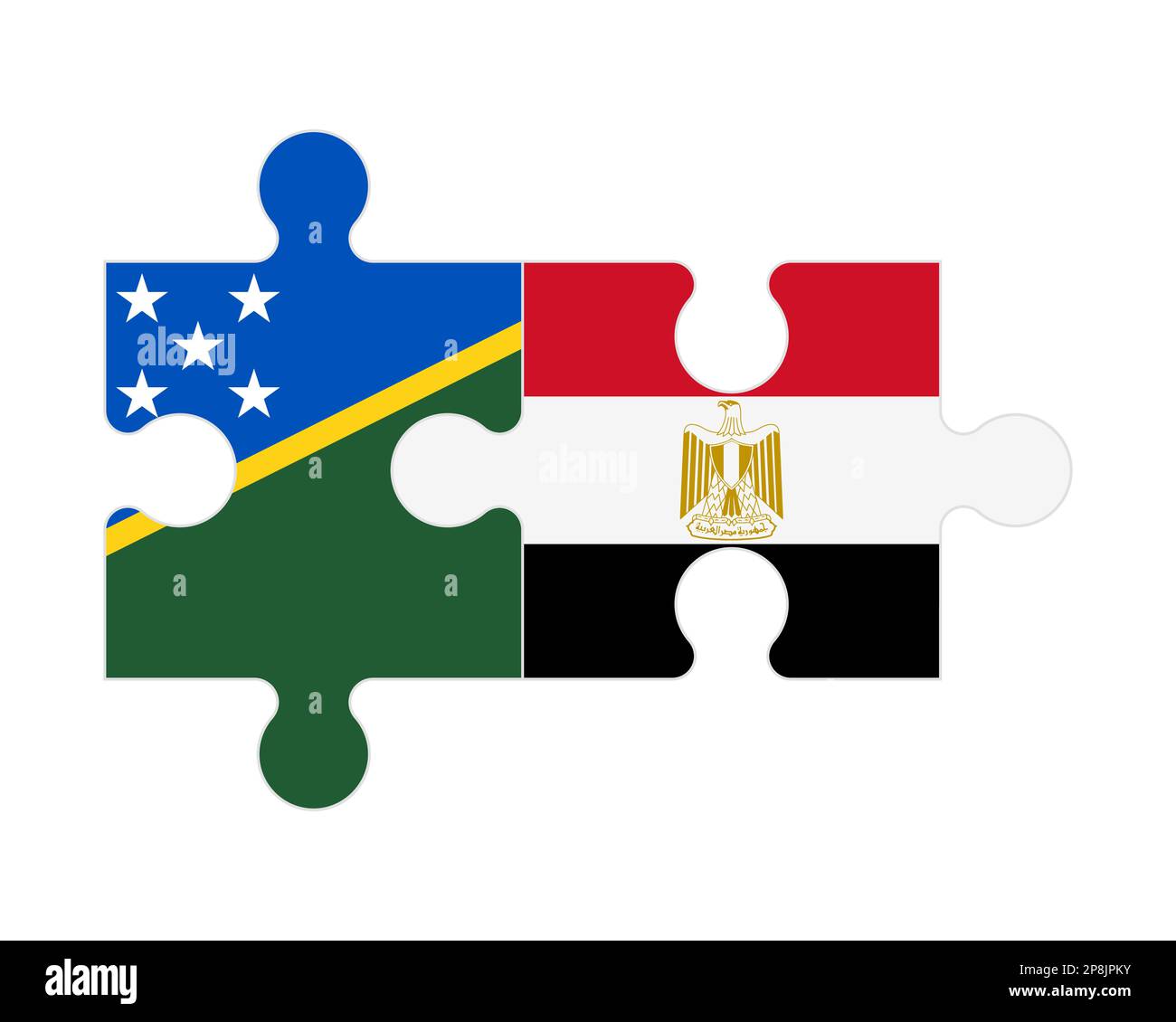 Puzzle collegato di bandiere delle Isole Salomone e l'Egitto, vettore Illustrazione Vettoriale
