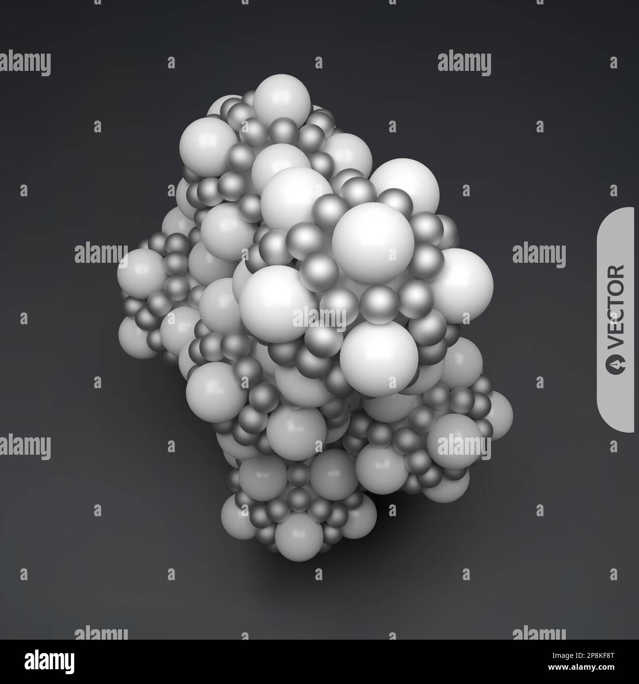 Molecola 3D. Struttura molecolare. Illustrazione vettoriale per la scienza. Illustrazione Vettoriale