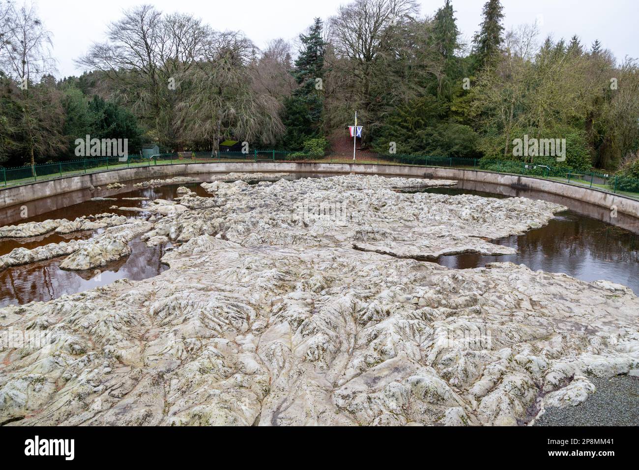 La Great Polish Map of Scotland è un grande modello tridimensionale in scala di cemento per esterni della Scozia, fuori dal villaggio di Eddleston vicino a Peebles Foto Stock