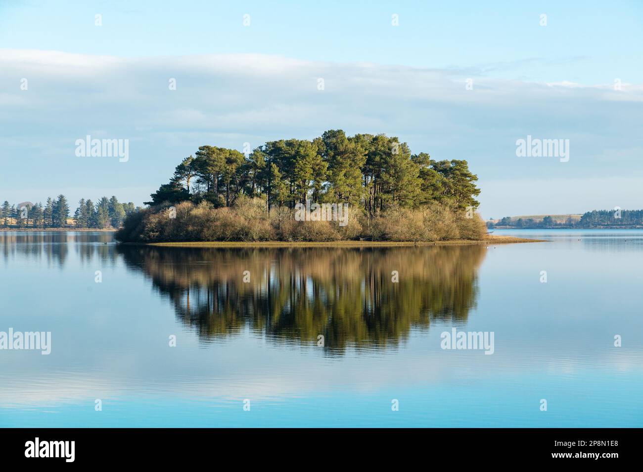 Il lago artificiale di Gladhouse, precedentemente noto come Moorfoot Loch, è un lago artificiale del Midlothian, in Scozia Foto Stock