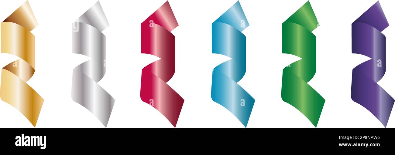 natale serpentina decorazione oro argento rosso blu verde viola Illustrazione Vettoriale