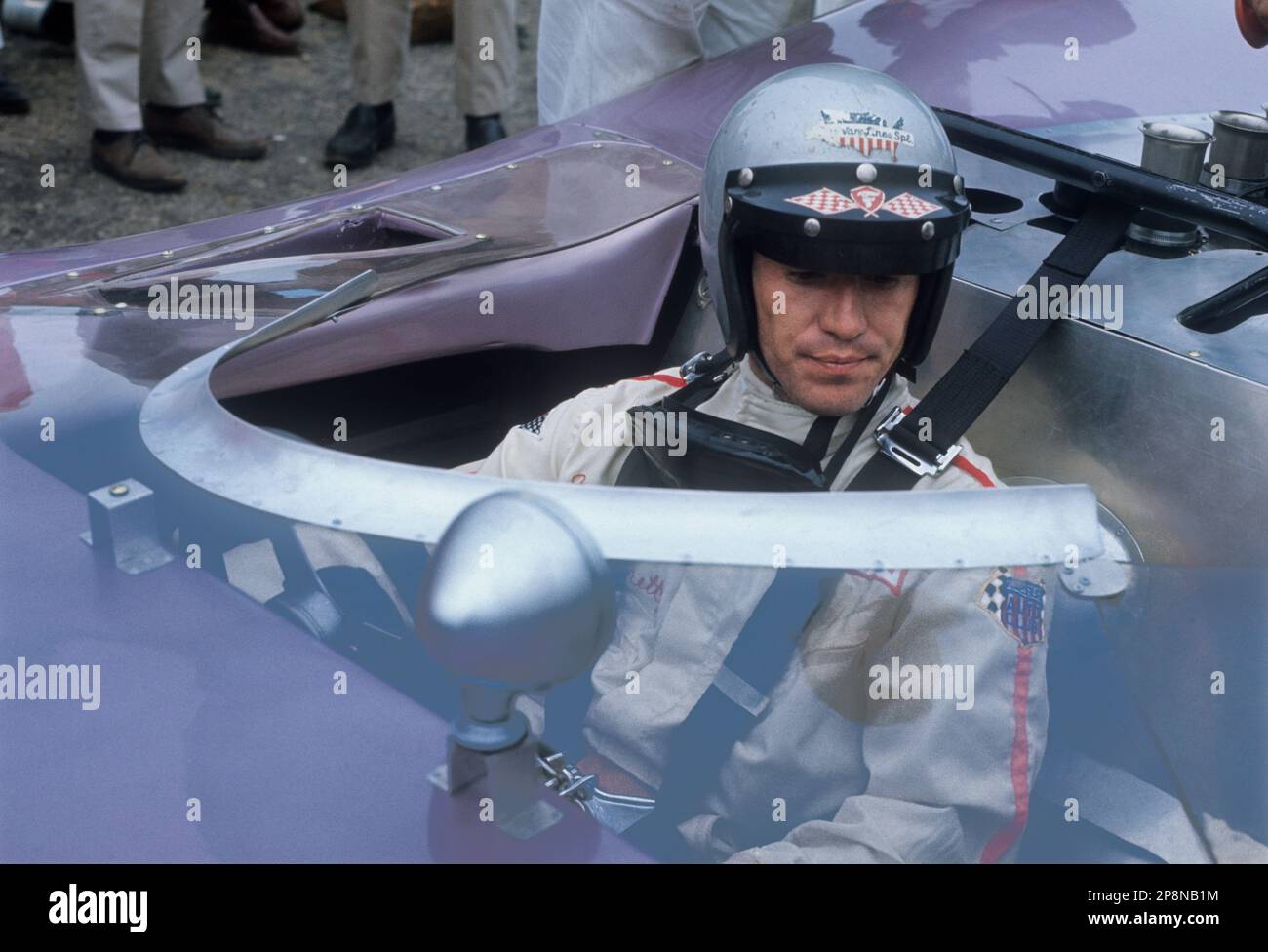 Italiano-americano Mario Andretti alla guida di un Honker II, una Ford motorizzata Holman & Moody alle gare CAN AM, 1967. La vettura non era competitiva. Andretti wa Foto Stock