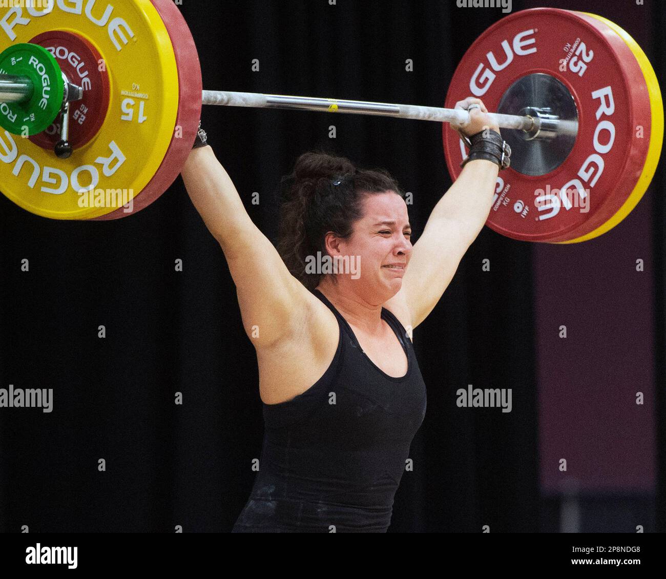 Columbus, Ohio, Stati Uniti. 3th Mar, 2023. Meredith Alwine si è classificato 107kgs nella categoria Women's 71kg al Rogue Stage di Columbus, Ohio, USA. Credit: Brent Clark/Alamy Live News Foto Stock