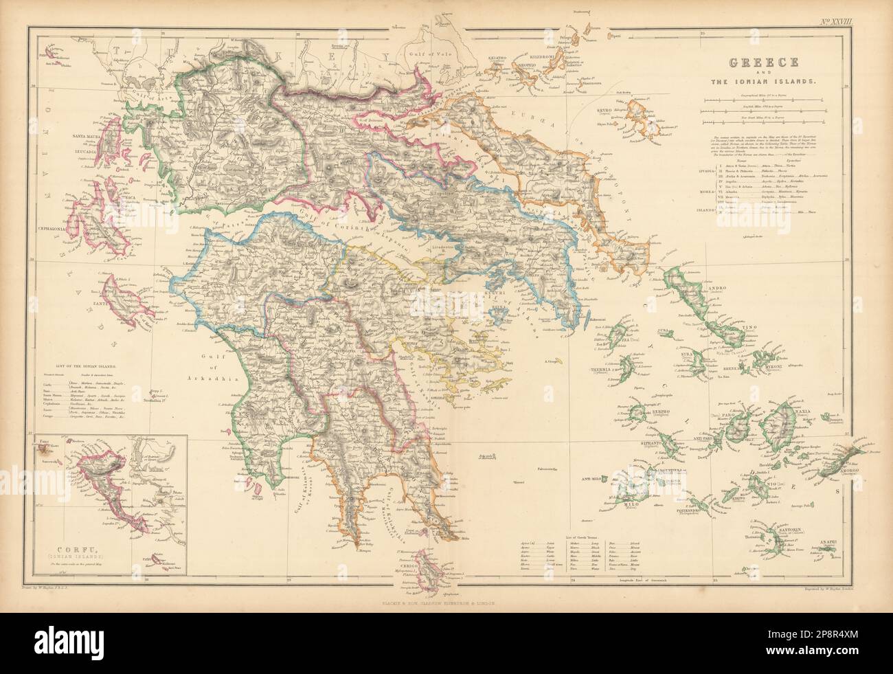 Mappa della grecia moderna immagini e fotografie stock ad alta ...