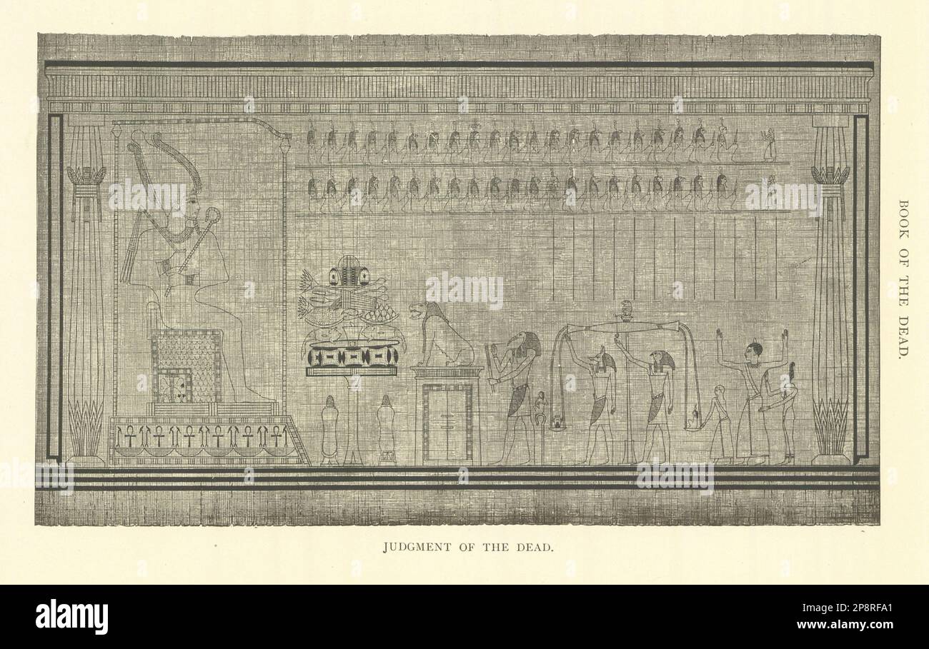 Libro dei morti - GIUDIZIO dei MORTI. Egitto 1907 vecchia immagine di stampa antica Foto Stock