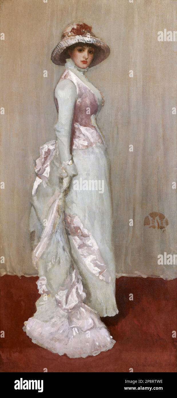 Whistler. Dipinto intitolato 'armonia in rosa e grigio: Ritratto di Lady Meux' di James Abbott McNeill Whistler (1834-1903), olio su tela, c. 1881//2 Foto Stock