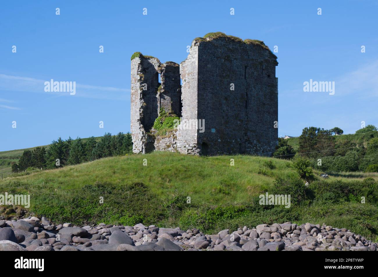 Minard Castle Tower House Dingle Peninsula Co Kerry EIRE Foto Stock