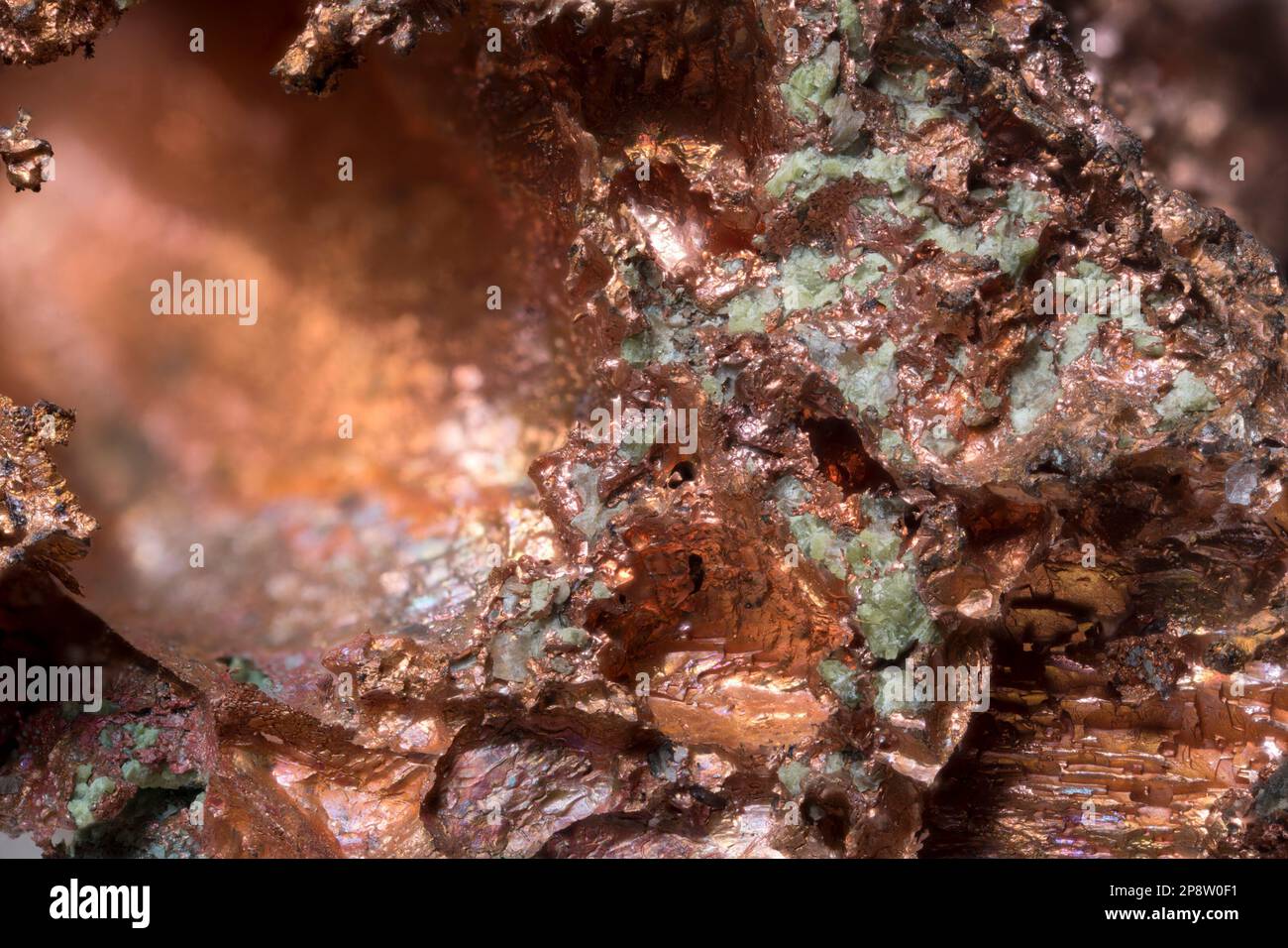 Rame nativo - metallo di rame presente naturalmente in forma quasi pura piuttosto che come minerale Foto Stock