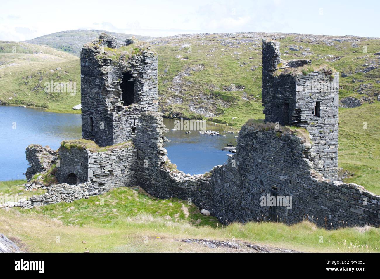 Dunlough Castle a tre Castelli Head EIRE Foto Stock